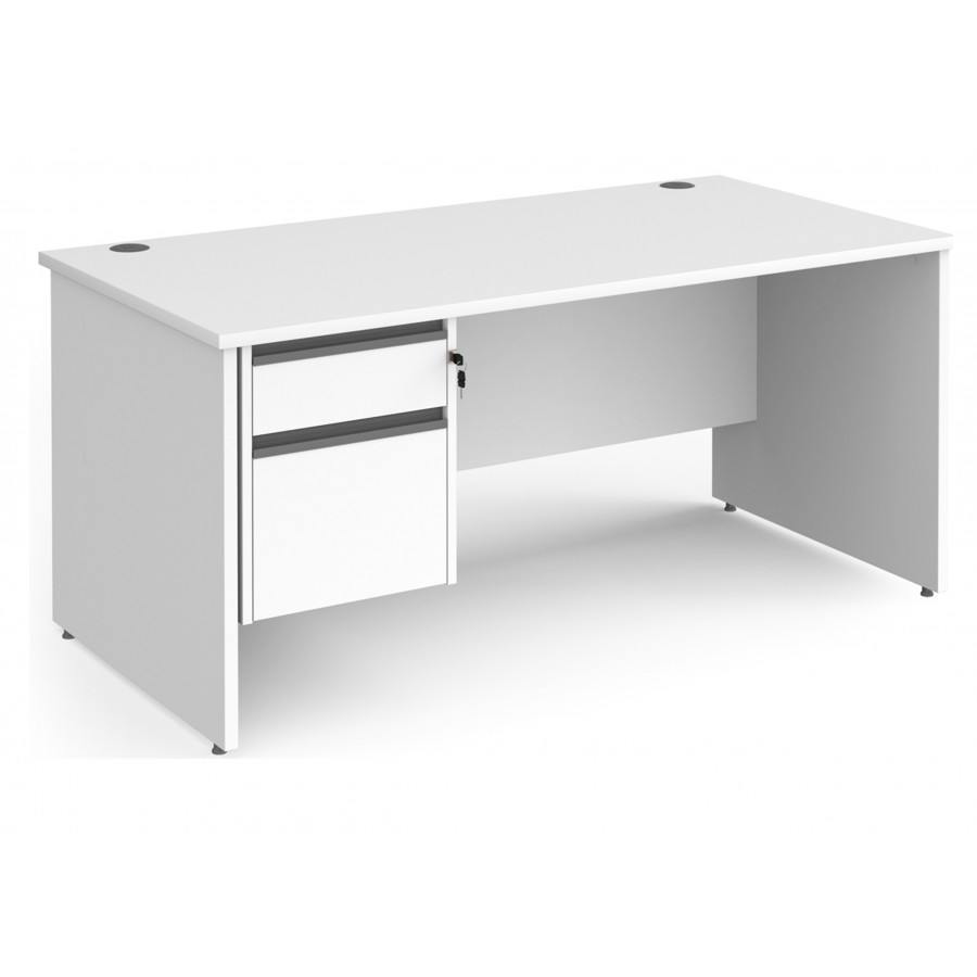 Harlow Panel End Straight Desk with Two Drawer Pedestal